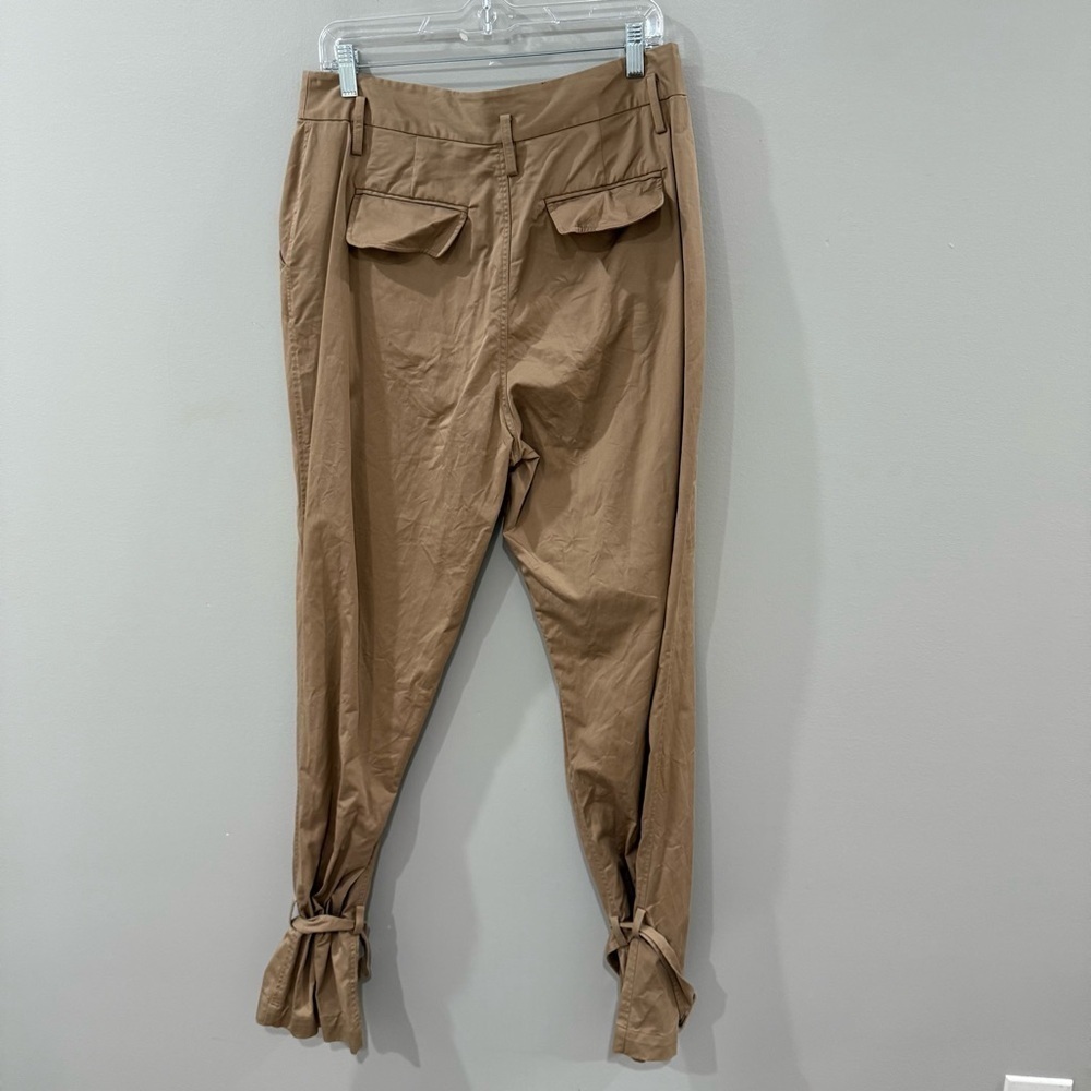 Frame Pants Cinched Trouser Front Tie in Dark Sand - Picture 4 of 7